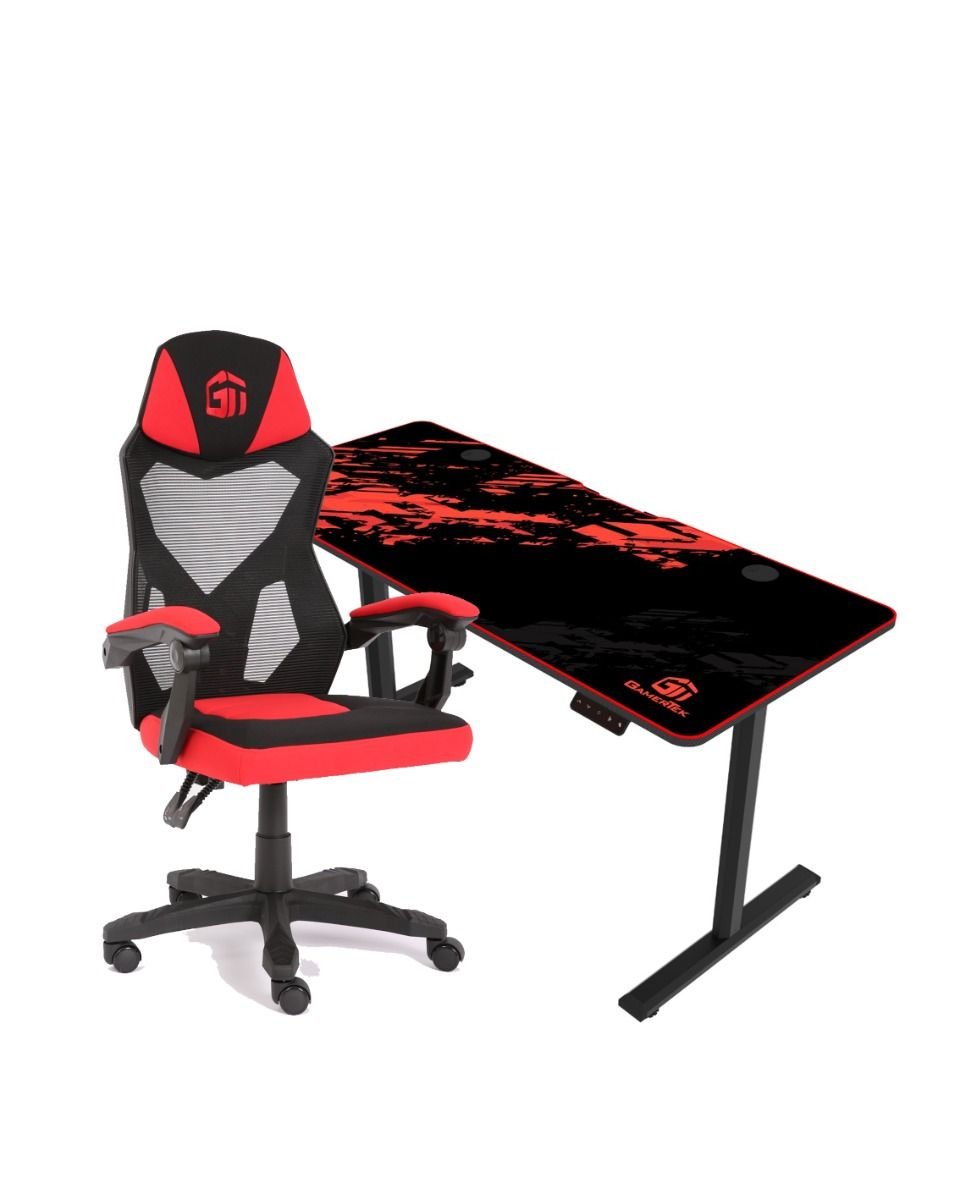 gamertek-gt-elevate-x-desk-ignite-chair-bundle-red-motorized-sit-stand-rgb-ergonomic-mesh