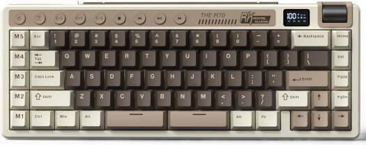 rk-royal-kludge-m70-wireless-mechanical-keyboard-tri-mode-2-4ghz-bt-wired-hot-swappable-gasket-mount-rgb-backlight-mocha-grey