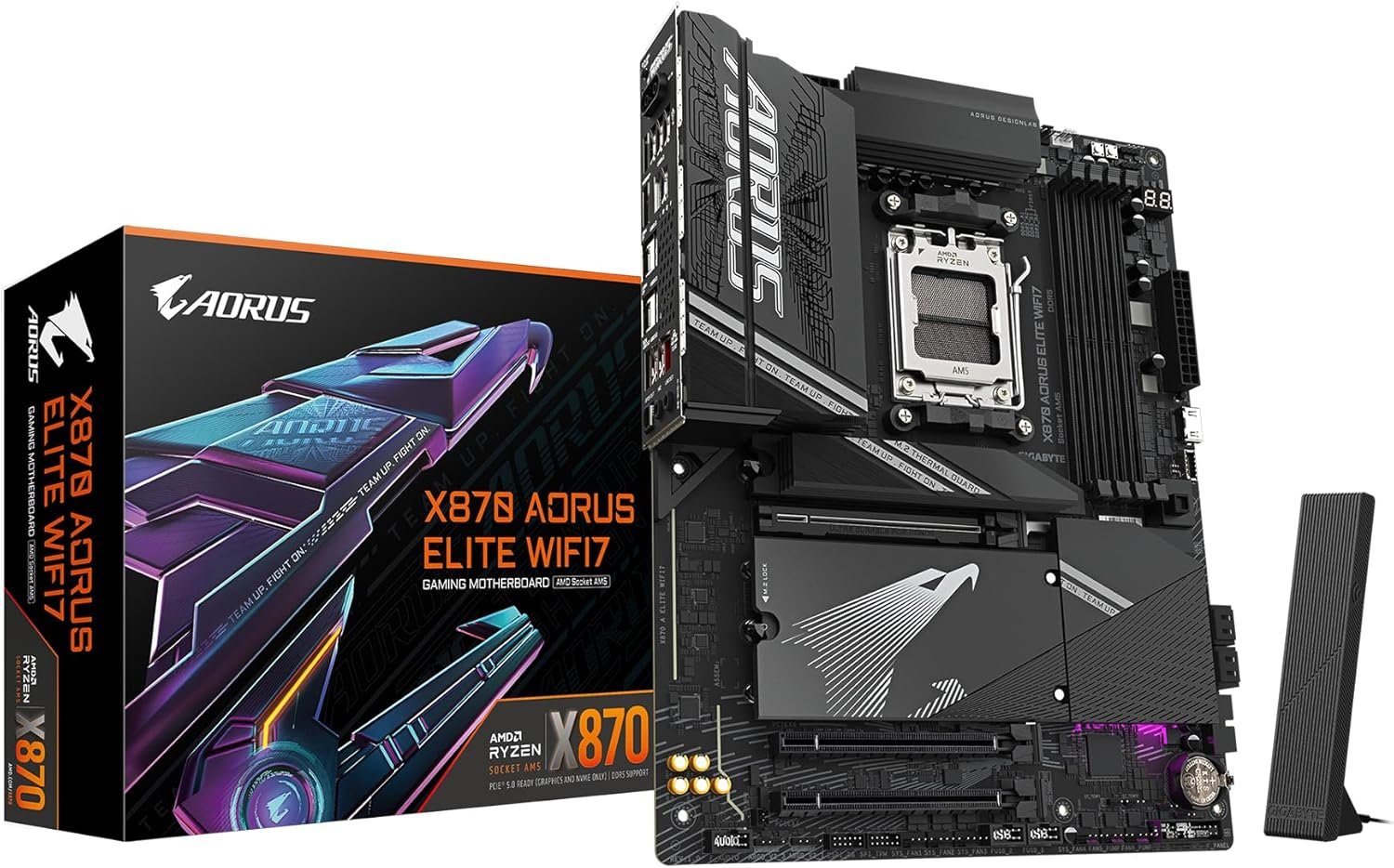 gigabyte-x870-aorus-elite-wifi7-am5-lga-1718-atx-ddr5-4x-m-2-pcie-5-0-usb4-wi-fi-7-2-5gbe-lan-ez-latch-q-flash-amd